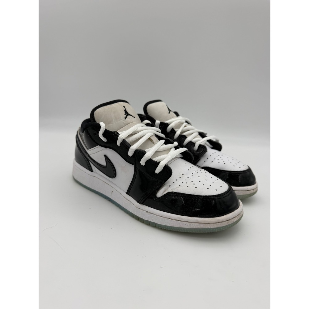 Air Jordan 1 Low Concord White Black Patent Leather DV1333-100 Kids 6Y